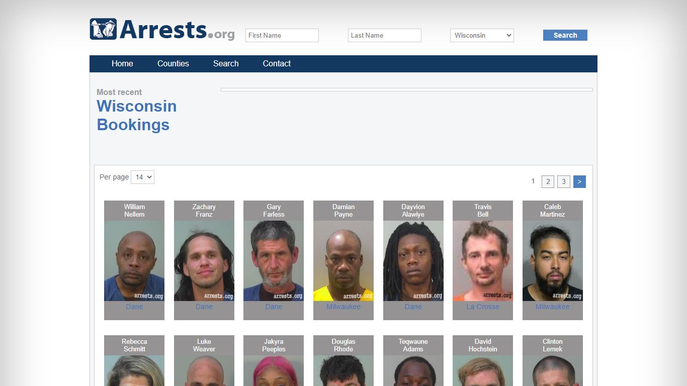 Wisconsin Arrests and Inmate Search